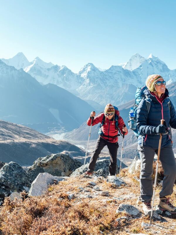 Couple following Everest Base Camp Trek in Nepal