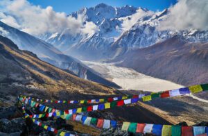Langtang trek prayer flags