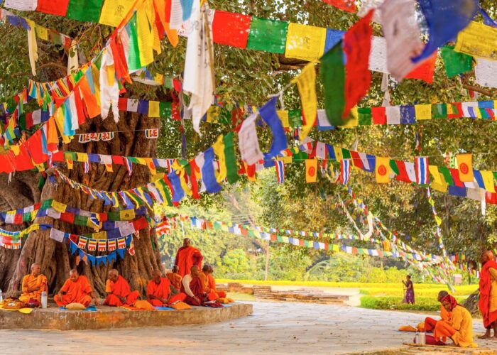 Lumbini monks Nepal highlight tour