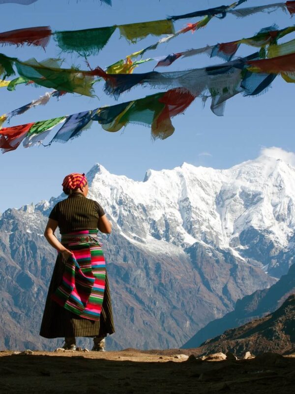 Nepalese Tamang woman during Langtang Valley Trek Nepal