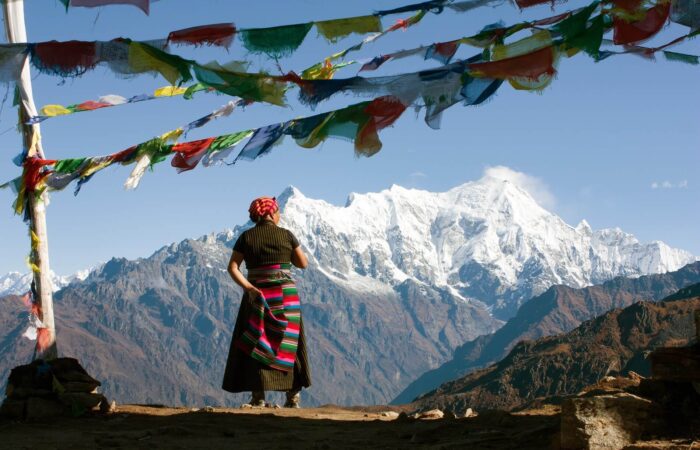 Nepalese Tamang woman during Langtang Valley Trek Nepal