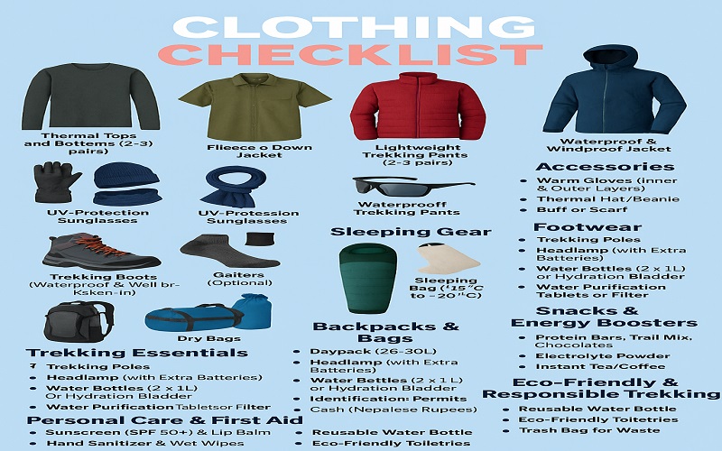 everest base camp trek packing list