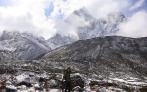 trekker in everest