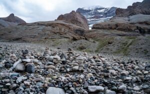 kailash behind rocky land