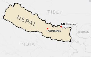 everest location in nepal map